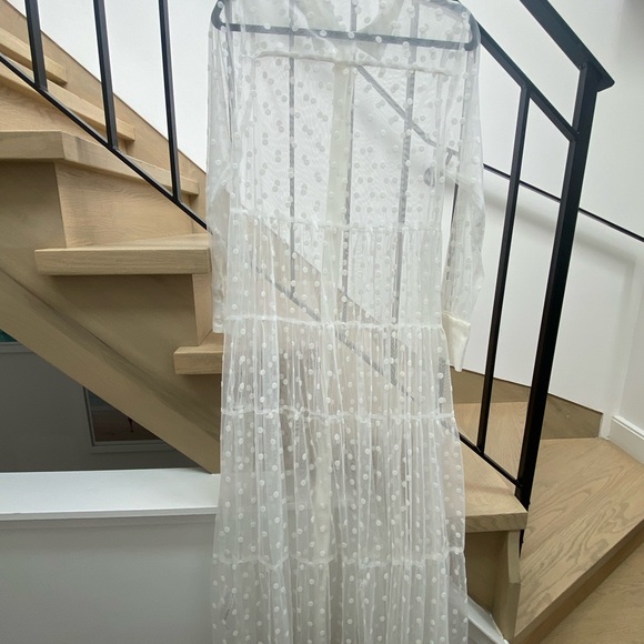 Zara White Polka Dot Maxi Dress - Picture 5 of 6